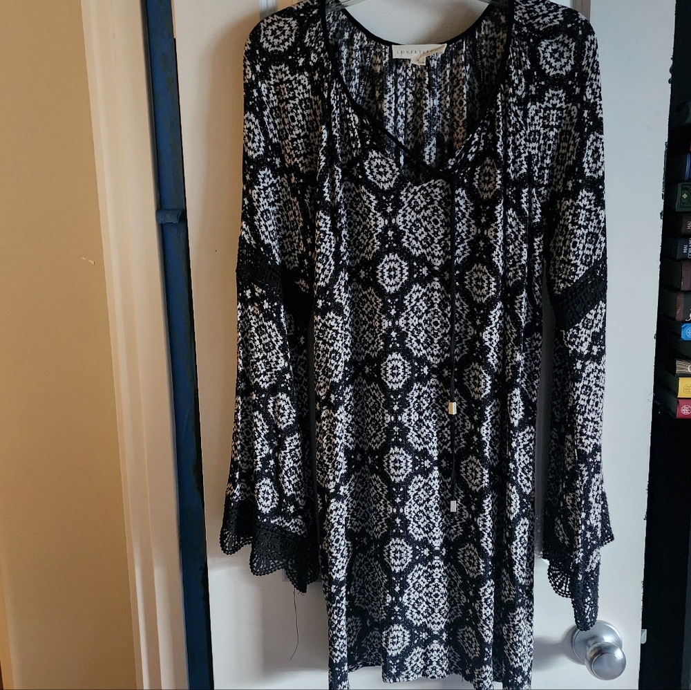 Lovestitch Black/White Dress With Lace Accents